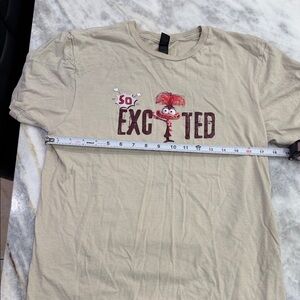Gildan Softstyle Cream Graphic Tee with Red Accent